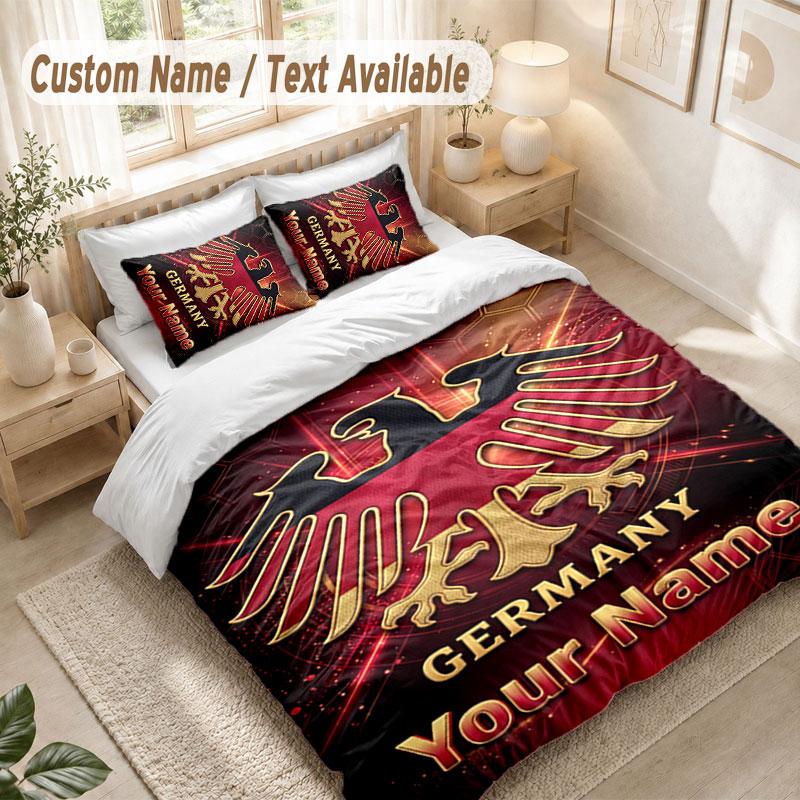Custom Name Bedding Set 3 PiecesEintracht Frankfurt Print Duvet Cover + 2 Pillowcases Soft Bed Decor