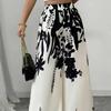 Modische Damen-Hose mit Print, Schnürung, Taillenbetonung, schmal geschnitten, lässig