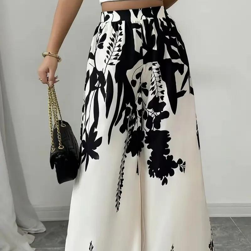 Modische Damen-Hose mit Print, Schnürung, Taillenbetonung, schmal geschnitten, lässig