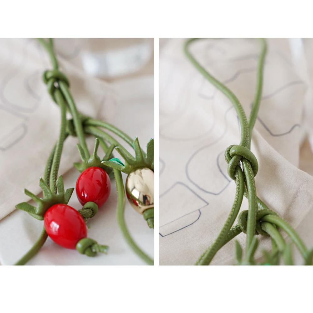 Taschenanhänger Exquisite Tomaten-Kordel Anhänger Damen All-Match Niedlicher Rucksackanhänger Luxuriöses Design Tasche Zubehör