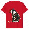 Fashion Trendy T Shirt Short Sleeve Tees for Unisex Funny Christmas Lights Cat T Shirts Female Korean Casual Streetwear Tshirt