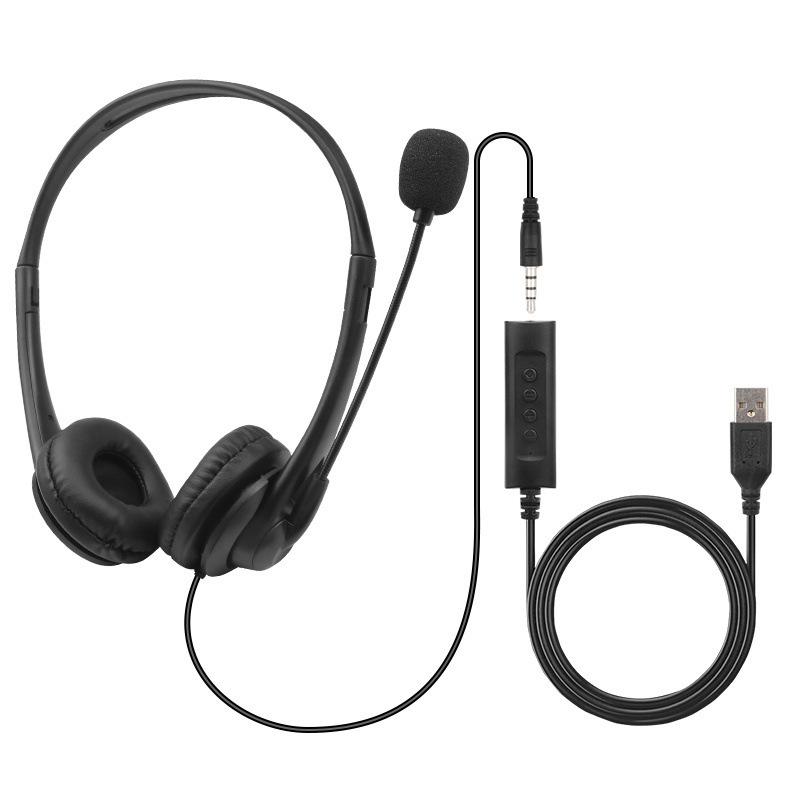 Single-Ear Wired USB Headset with Mic and Customizable Logo