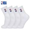 NBA Mid-Calf Basketball Casual Running Sports Socks for Men, Women, Children And Teenagers, Autumn And Winter Thick Terry Cotton Socks, 4 Pairs