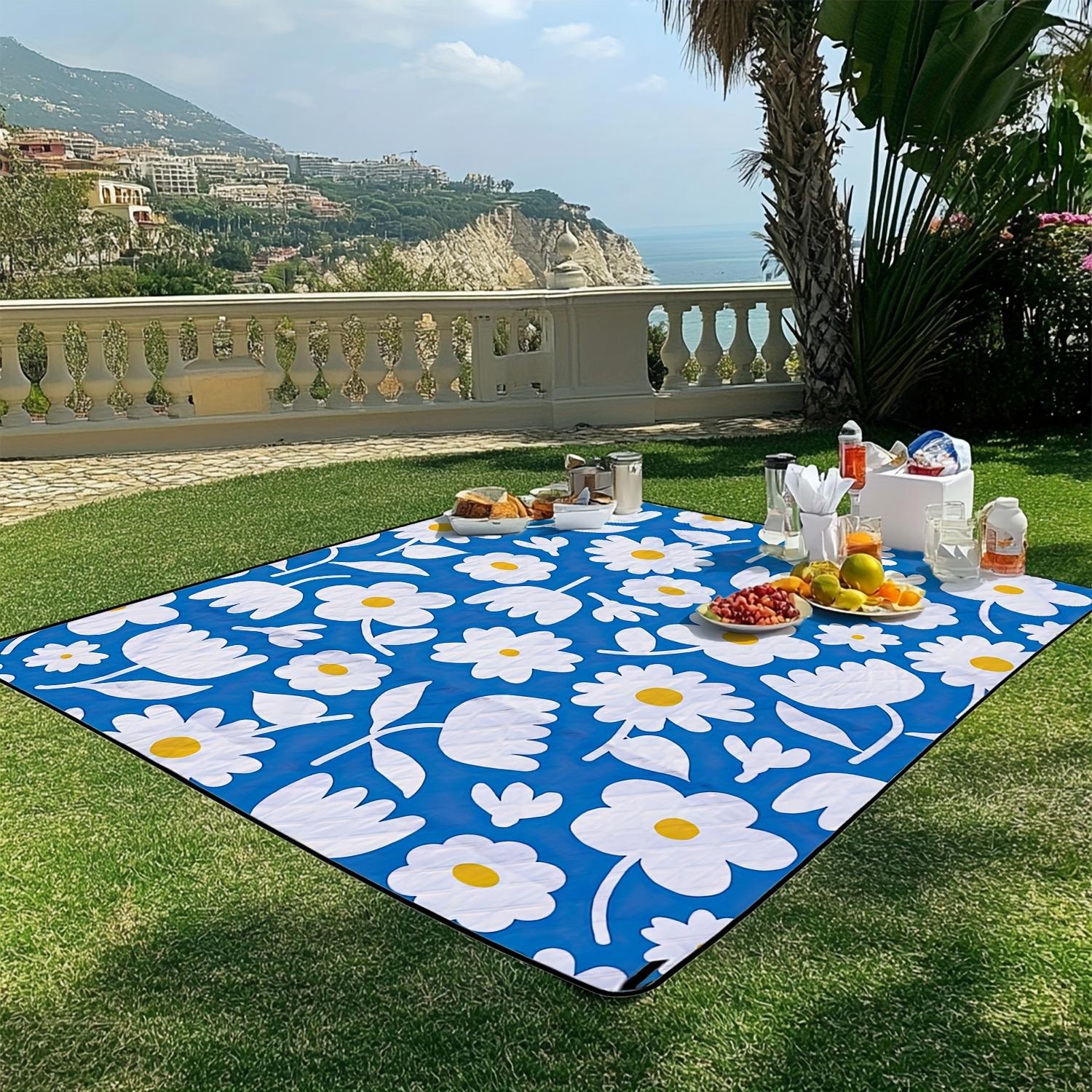 

Colorful Flower Pattern Carpet Mat Rug - Square Block Design Home Decoration for Outdoor Picnic Garden Terrace Bedroom Decor 30X50CM