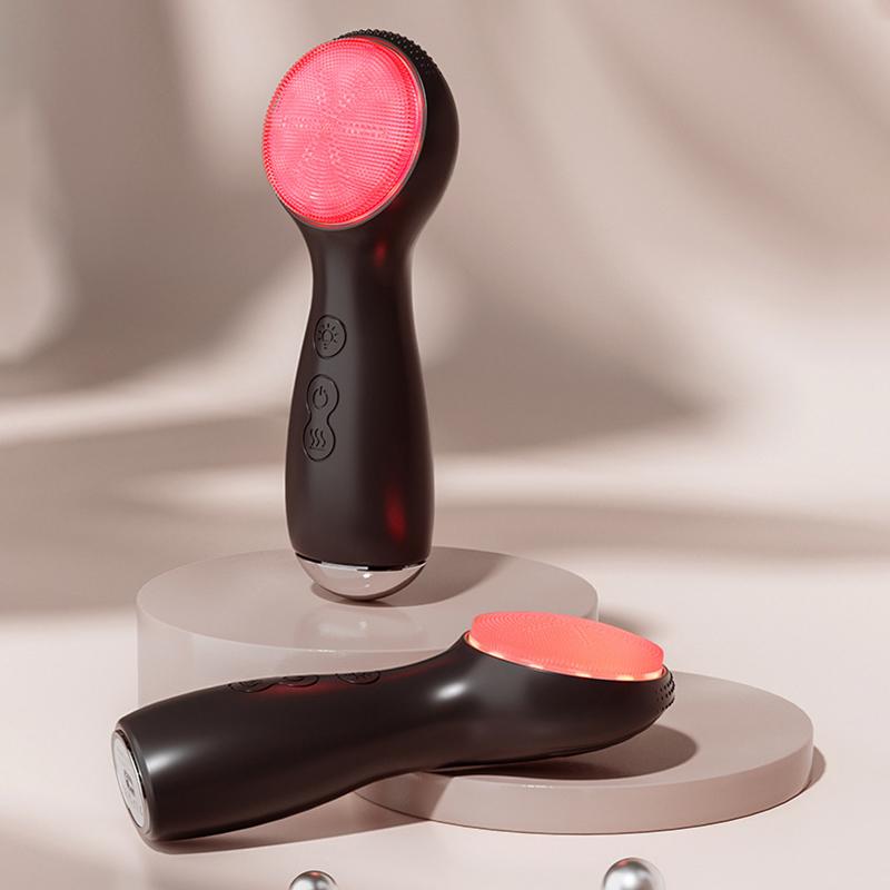 7 in 1 Facial Cleansing Brush Device Silicone Deep Cleansing Face Scrubber Exfoliator Cleaner Vibration Massager IPX7 Waterproof