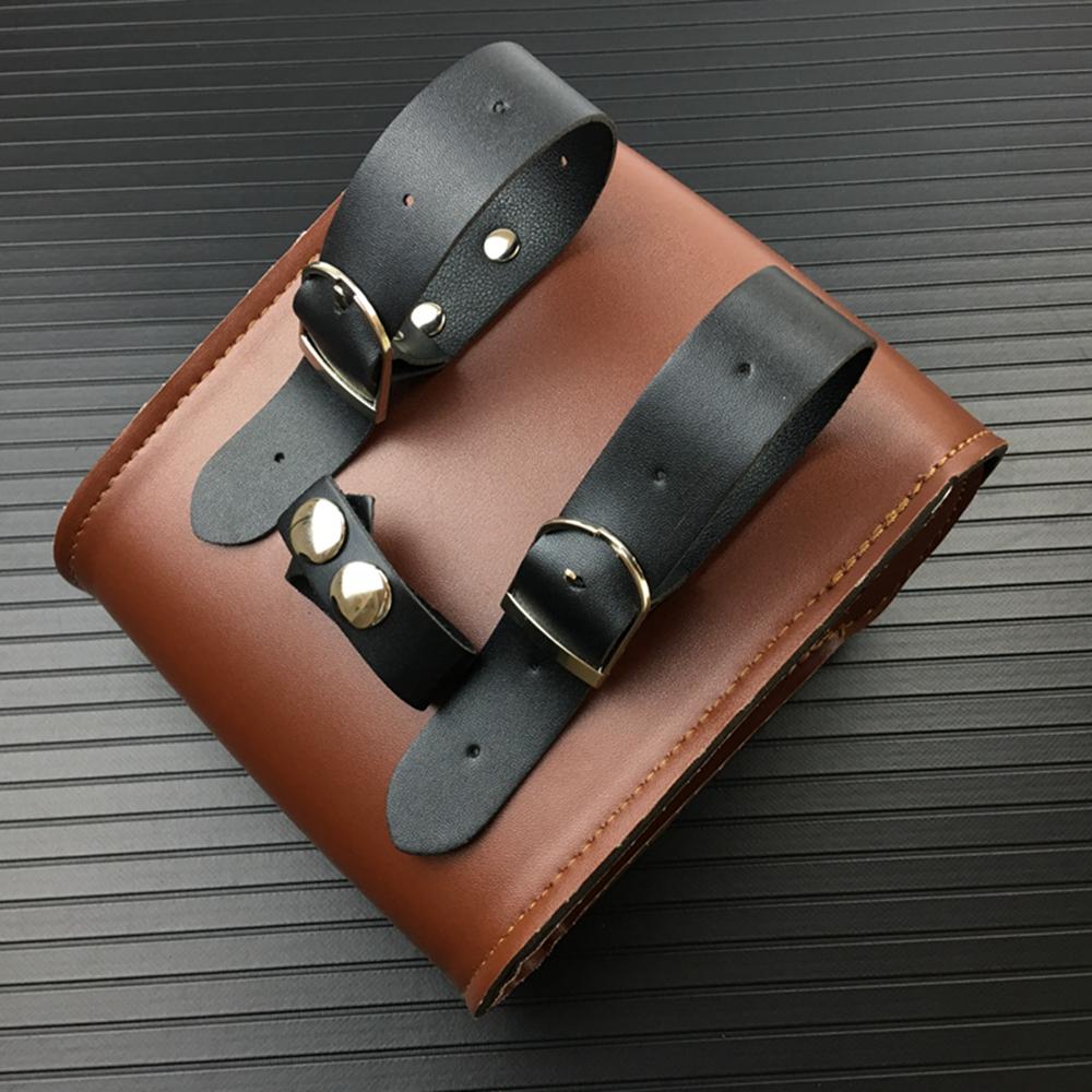 Universal Mini Motorcycle Handlebar Sissy Bar Side Bag PU Leather Tool Bag For Harley Honda Suzuki Kawasaki Yamaha