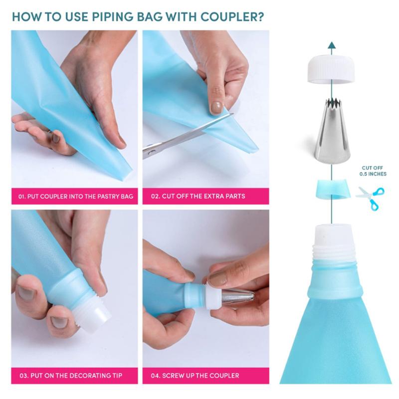 14/20 ks Sada zdobicích špiček pro zdobení krémem a polevou, DIY čokoládový krém, cukrářské potřeby na pečení, zdobení dortů, opakovaně použitelné cukrářské sáčky