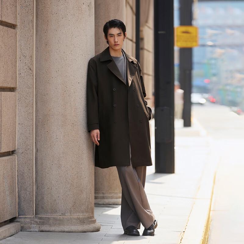 JACK&JONES Men's Double-Breasted Long Autumn Jacket