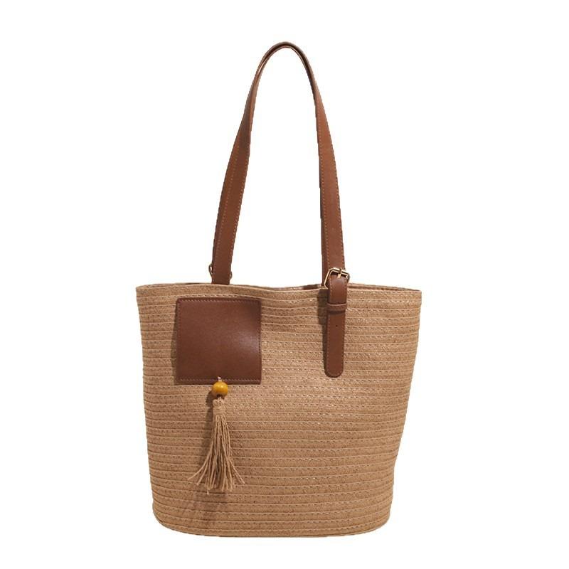 Summer Woven Bags, Women's Armpit Bags, Fashionable and Simple Hand-woven Straw Bags, Shoulder Bags, Large-capacity Mommy.