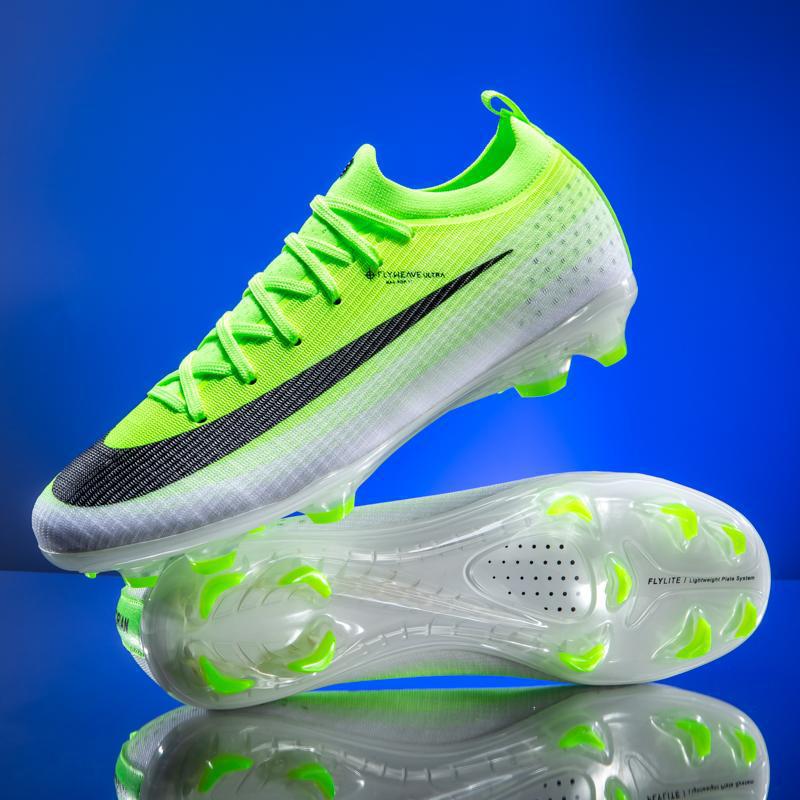 Kuaipu Tian Men's Seamless Flyknit Low-Top Football Shoes with Long and Mixed Studs