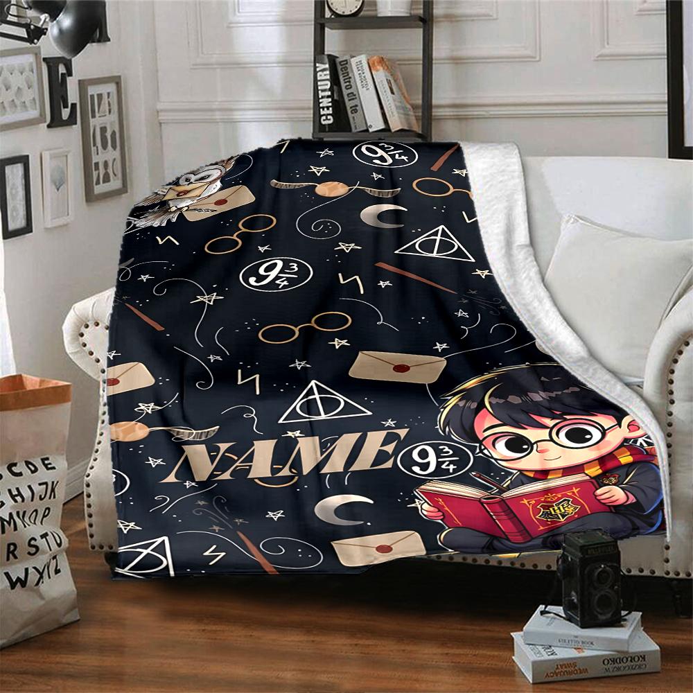 Custom Name Magic Wand Legend blanket for Couch & Bed, Plush Cozy Fuzzy Blanket Super Soft & Warm Blankets for Fall and Winter. 090883