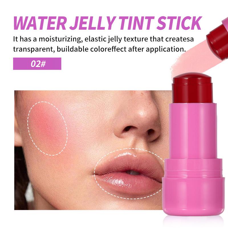 

Трансграничный желеобразный румянец-стик для губ и щек - Двусторонний желейный румянец, помада и блеск для губ