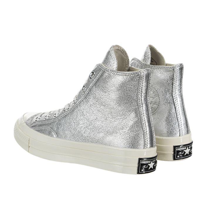 Converse 1970s Chuck Taylor All Star Comfortable Trendy High-Top Canvas Shoes Women Sneakers Silver 561731C