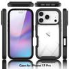 Clear Case for iPhone 17 Pro PC+TPU Phone Back Cover with PET Screen Film