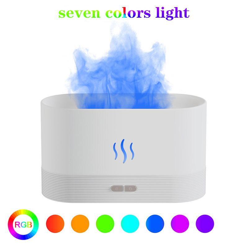USB Simulation Flame Night Light with 250ML Water Tank Humidifier Aroma Diffuser for Home Office Bedroom Atmosphere Desk Lamp