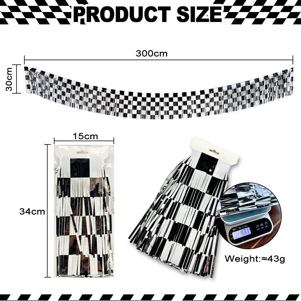 Black & White Checkered Flags Race Car Happy Birthday Banner Tablecloth Kids Boys Racing Car Birthday Party Decorations Supplies