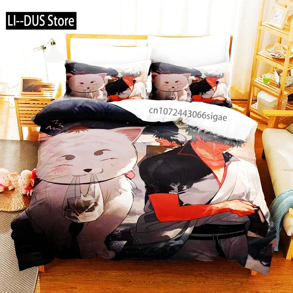 3D Printed Gintama Bedding Set Anime Gintoki Sakata Duvet Cover Double Twin Full Queen King Adult Boys Bedclothes Quilt Cover