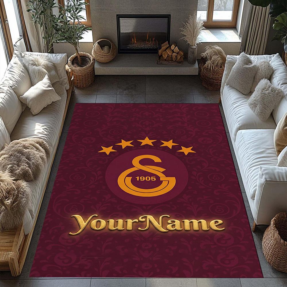 Galatasaray 342 Personalized Name Floor Rug Office Rug Suitable for Kitchen Entryway Bedrooms Outdoor Antislip Carpet Decorate Offices