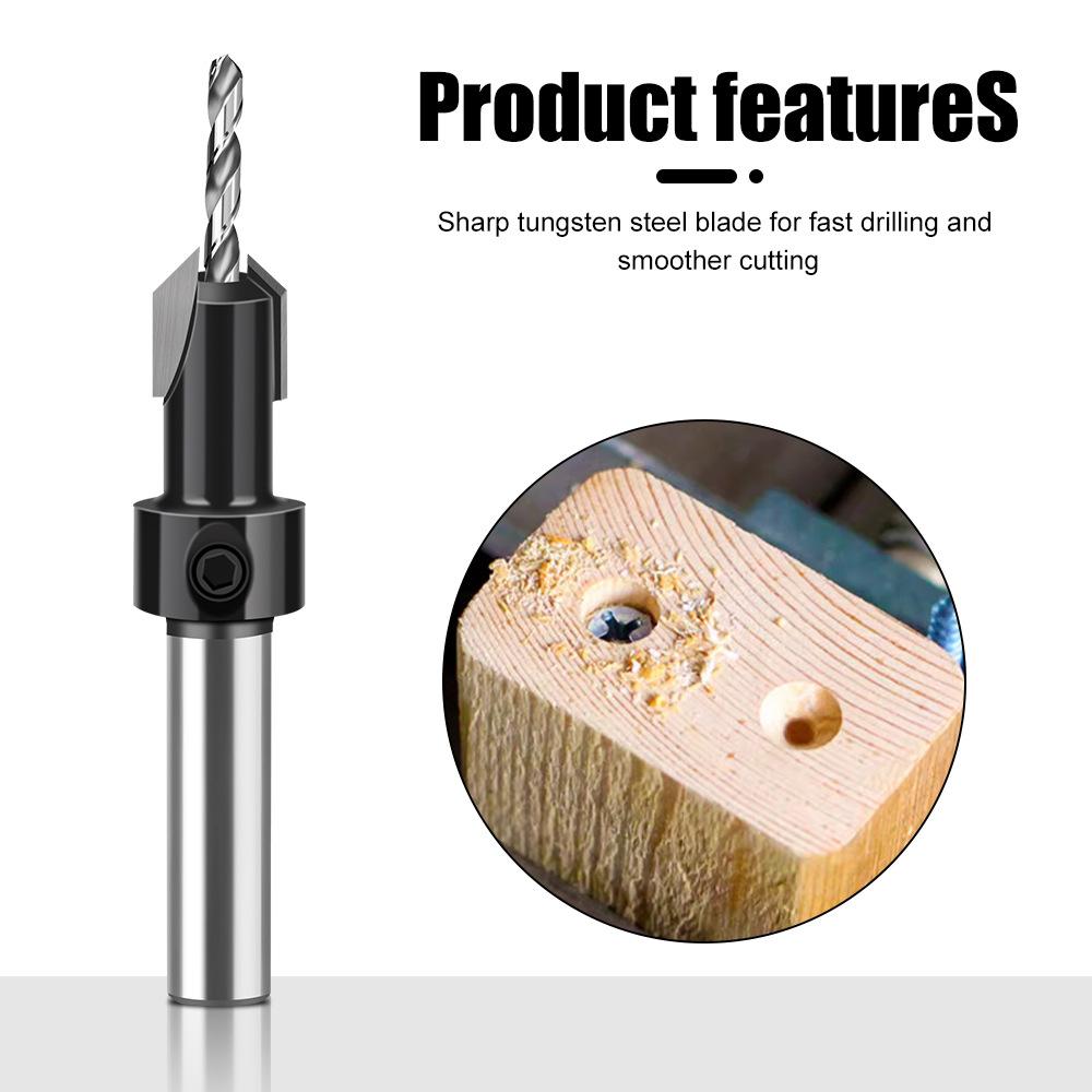 Woodworking Countersink Drill Cone Hole Opener Hole Drill Alloy Head Screw Ladder Drill Wood Self-Tapping Screw Installation Ladder
