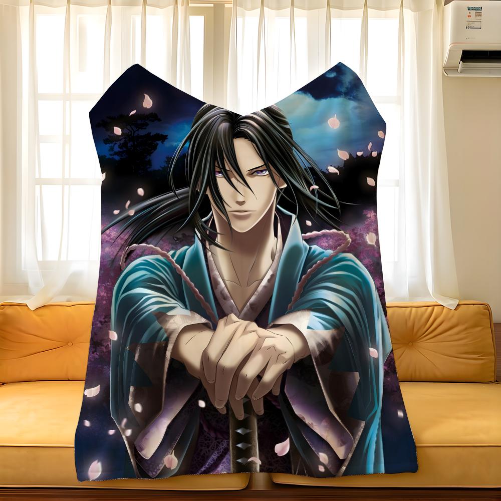 Anime H-Hakuoki Throw Flannel Cozy Print Blanket, Portable, Durable Machine Washable cute Cool