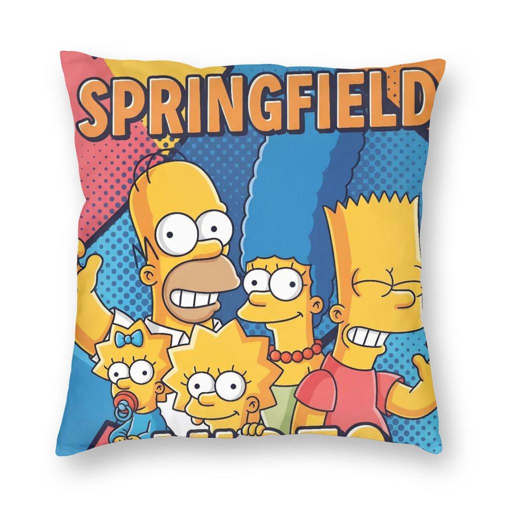 The Simpsons Cartoon Pillowcase Soft Polyester Cushion Cover Decorations Throw Pillow Case Cover Car Square Cm