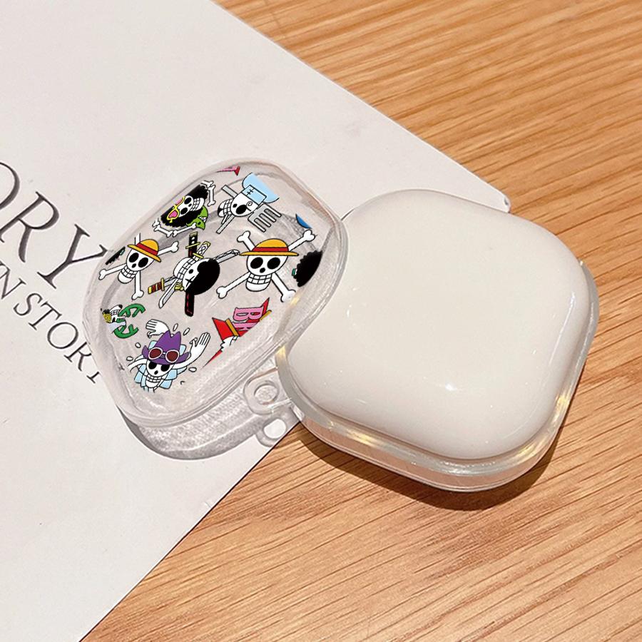 Case For Samsung Galaxy Buds 4 Pro 2Pro Live 4Pro 3 FE 3Pro 2 Clear Earphone Cases Cover With Hook One P-Piece Zoro Luffy Logo