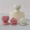Heart Shaped Candle Mold Rose Candle Silicone Mold for DIY Candle Soap Plaster Ornament Cake Fondant Decoration