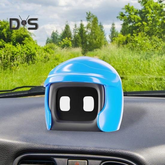 Helm-Auto-Roboter, süßer Fahrkumpel, Roboterfigur, Spielzeugauto, Armaturenbrett, Mini-Ornament, Geschenk für Roboterliebhaber