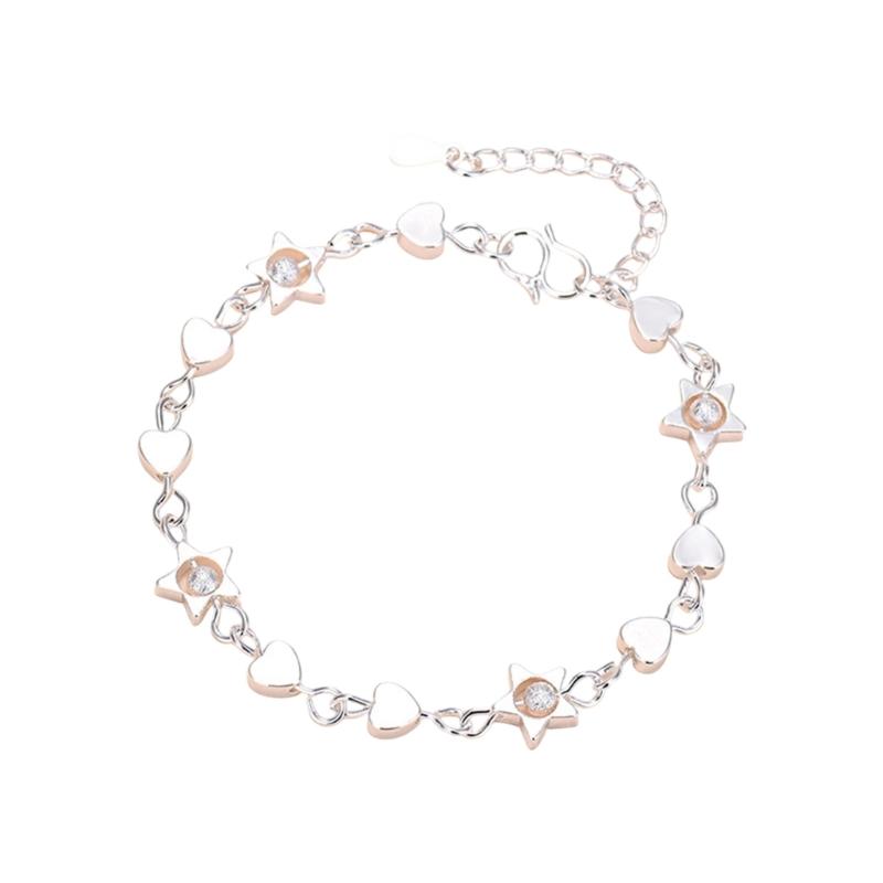 Butterfly Heart Charm Adjustable Bracelet Wrist Chain Birthday Gift For Women Girls Teens Daughter Sister Friend