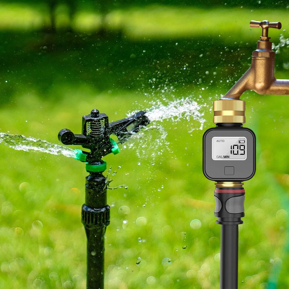 Water Consumption Test Meter IPX5 Waterproof Multifunctional Water Meter Electronic Water Meter Sensor for Outdoor Garden