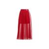 Originals Tulle Skirt Mesh Breathable Striped Sports Long Skirt Women Skirts Red ED4756