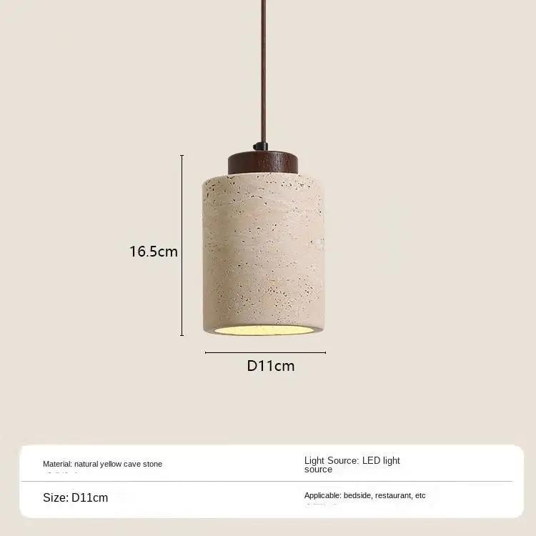 Bedside pendant light Japanese yellow cave stone LED pendant light Wabi Sabi kitchen dining room home decoration bedroom