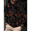 Autumn Round Neck Fashionable Versatile Leisure 3D Long Sleeved T-shirt Fun Portrait Printed T-shirt Men Loose Large T-shirt