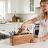 Natürlicher Holz Küchenhelfer-Halter mit wasserdichter Beschichtung und platzsparendem Design