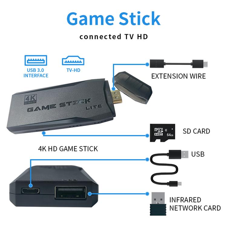Factory Supply M8 4K HD Video Game Console with 2.4G Wireless Controller 10000 Retro Games Mini Classic Gaming System for TV