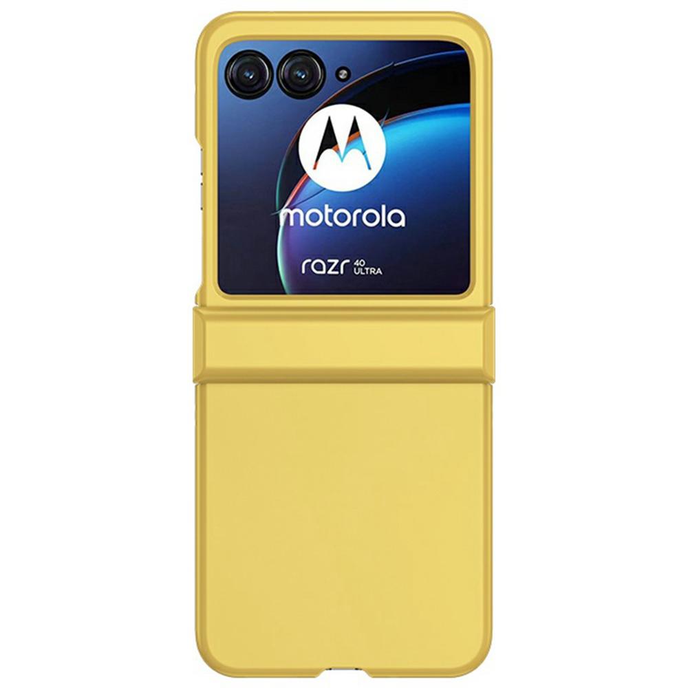 

For Motorola Razr 60 Case Hinge Protection Skin-Touch PC Phone Cover Yellow