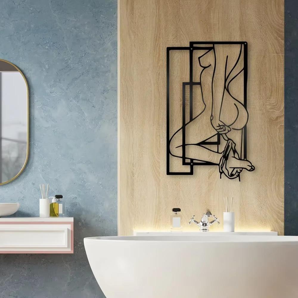 Sexy Beauty Metal Wall Art Sign Farmhouse Hanging Decor Black Cutout Plaque Home Office Living Room Bedroom Decoration