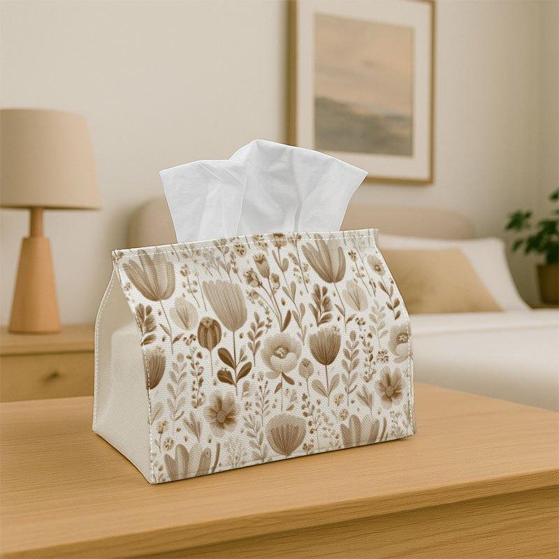 1pc Multifunctional Tapestry Floral Tissue Box Holder & Napkin Dispenser - Seamless Leaf Pattern Organizer Suitable for Home, Car, Bedside Table Decor