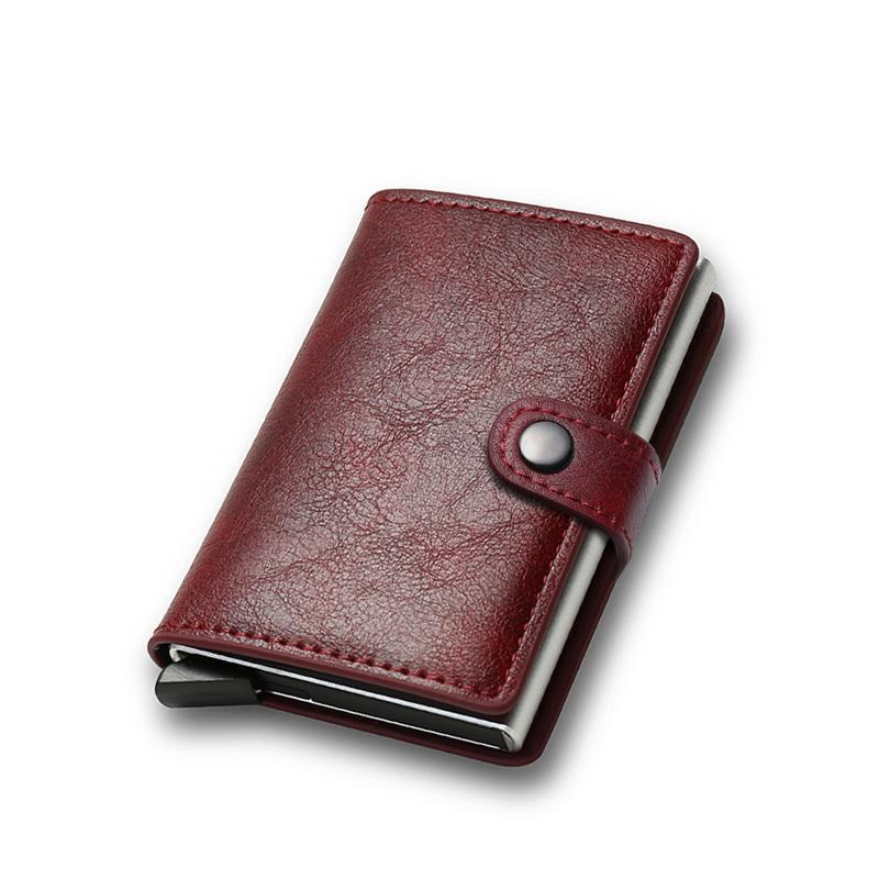 Slim Thin RFID Business Card Holder Name Card Case Carbon Fiber Wallet Men Bank Cradholder Minimalist Walets Money Bag with Hasp
