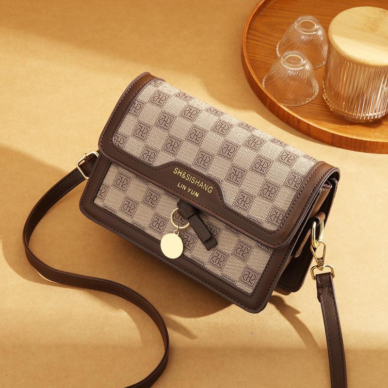 Bag Women's 2025 New Autumn and Winter Fashion Shoulder Bag Women's Bag Pu Portable Messenger Bag Niche Small Square Bag Tide