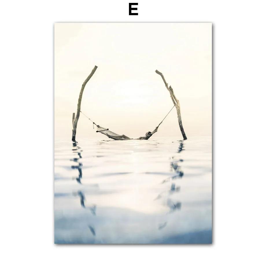 Sea Beach Bathing Place Boat Coconut Ocean Posters And Prints Canvas Painting Nordic Wall Art Pictures For Living Room Decor