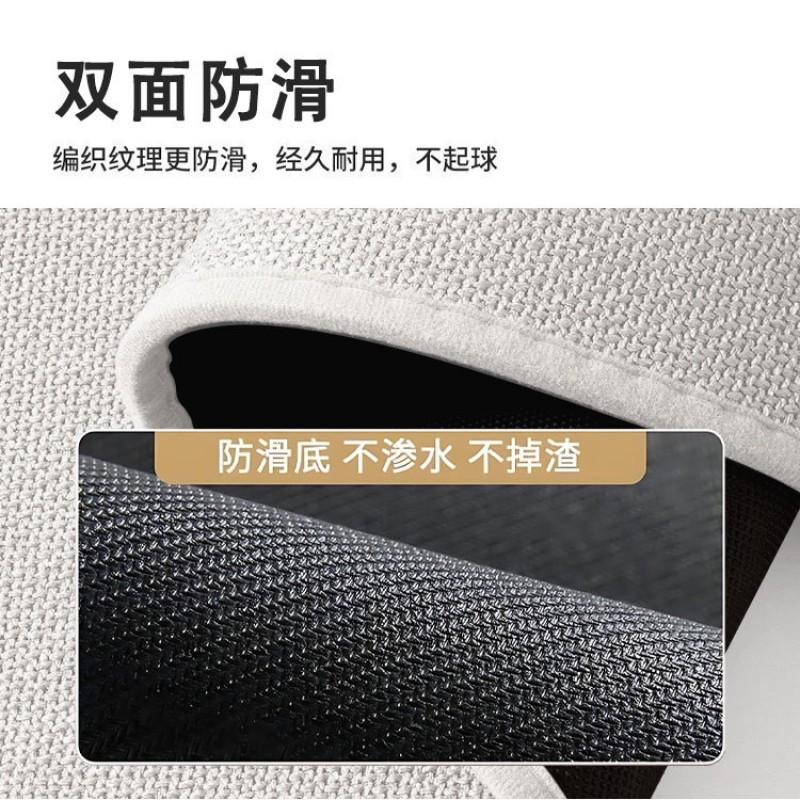 Luxury Bath Mat Anti-Slip Absorbent Floor Bathroom Kitchen Entryway Linen-Like Machine-Woven With Rubber Backing