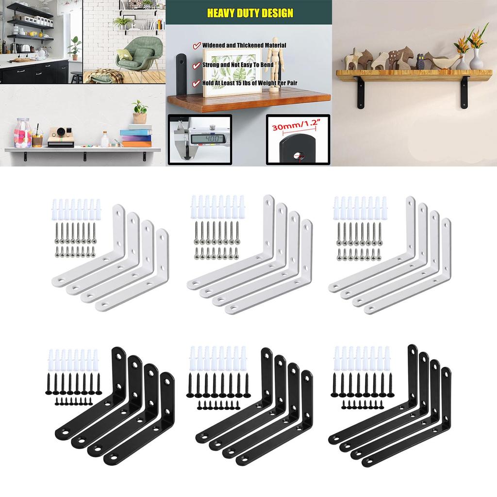 Wall Shelf Brackets for Home Organization - Set of 4