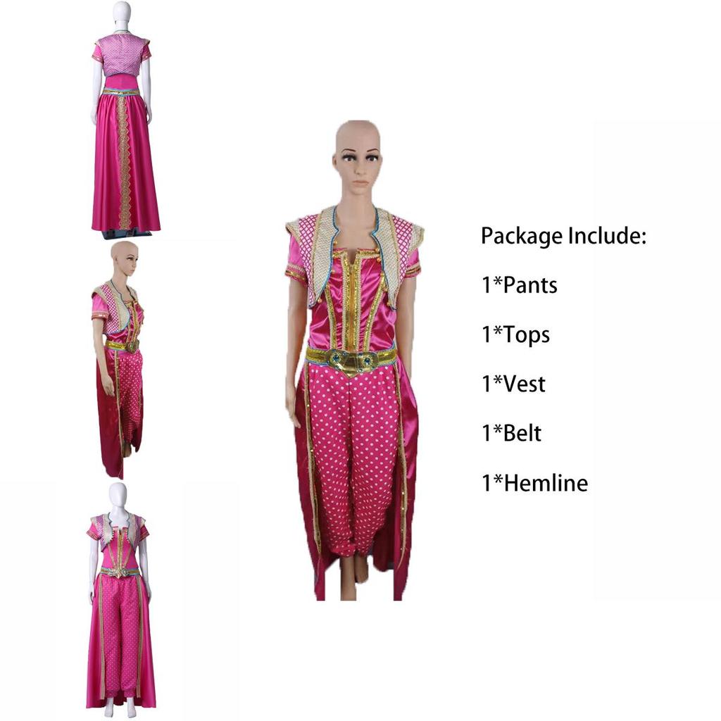 Enchanting Adult Aladdin Princess Jasmine Dress Cosplay Costume For Women