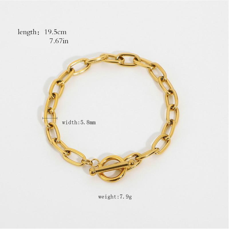 Stainless Steel Cuban Bracelet - High-end Accessory - Electroplated Titanium Steel Bracelet - Women's Accessory