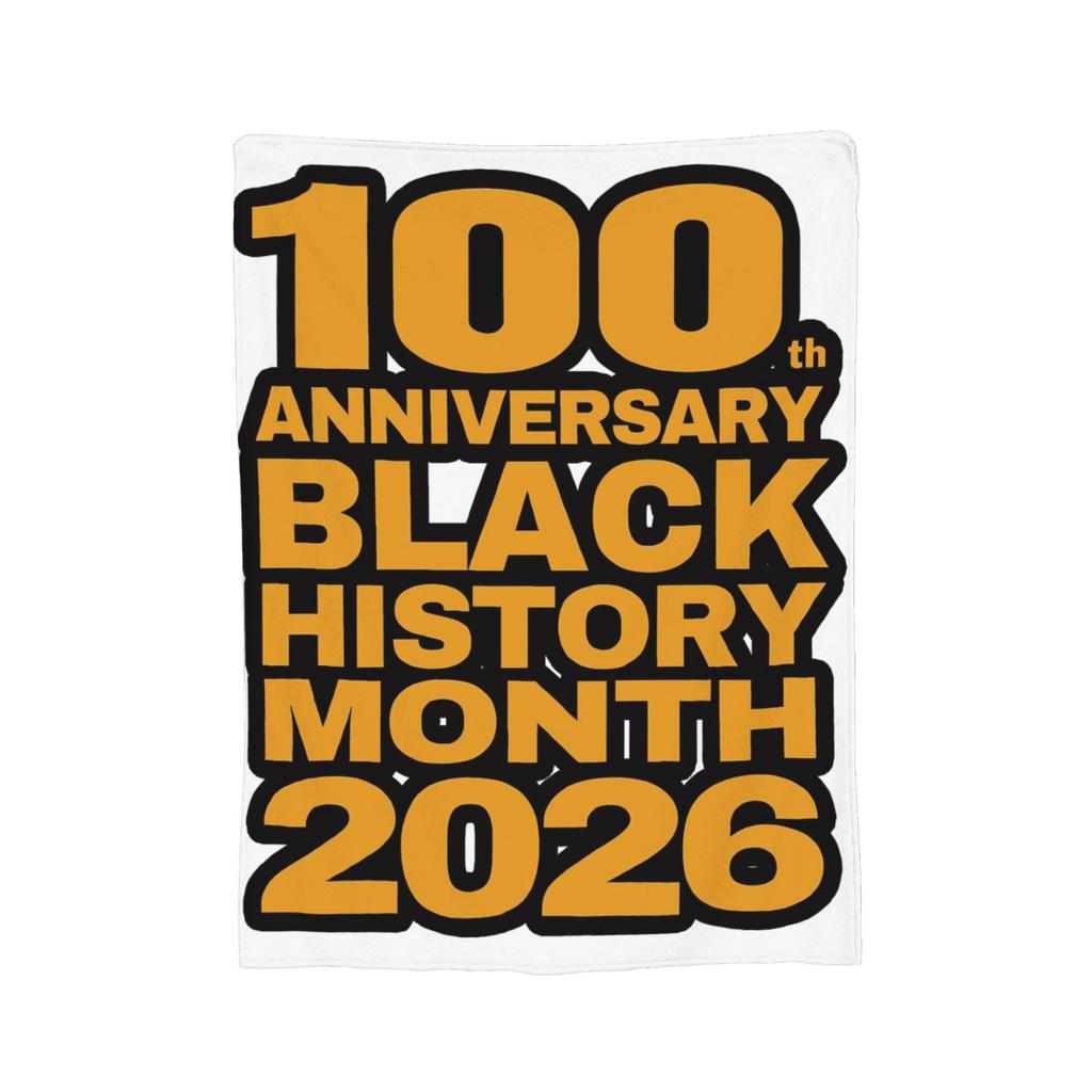 100 Years Black History Beginning 1926 Centennial Africa Blankets Wool Warm Throw Blankets for Bedding Lounge Spring/Autumn