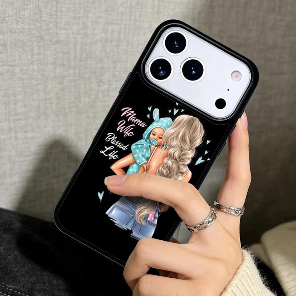 Capa Case for iPhone 17 Air 16 Pro Max 15 Plus 11 13 Mini 14 12 Back Phone Cover Super Mom Baby Girl Boy