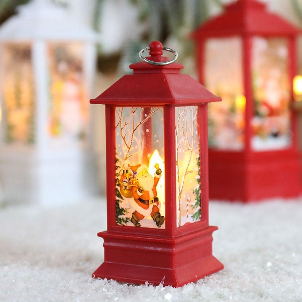 Portable Christmas LED Lights DIY Crafts LED Wind Light Retro Candle Lamp  Christmas Tree