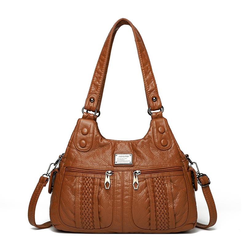 Bag for Women 2024 New High-end Soft Leather Women's Shoulder Bag Casual Large Capacity Middle-aged Mother Bag Diagonal Cross Ba