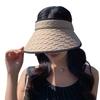 Women Sun Hats Summer Fashion Large Brim Empty Top Casual Sport Beach Sun Visor Hat For Outdoor Cycling